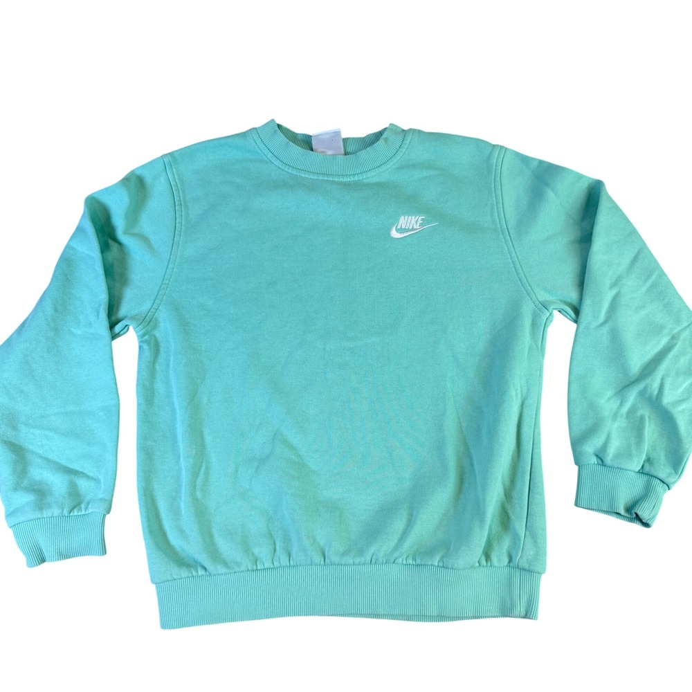 Nike Kids Sportswear Crewneck Sweatshirt Mint Green Embroidered Logo Size M